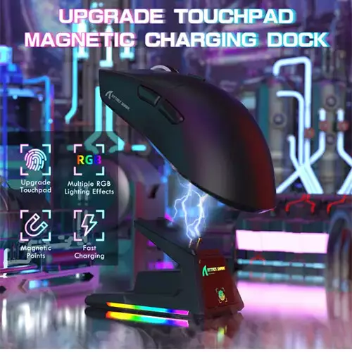 ATTACK SHARK X1 Tri-Mode Wireless Gaming Mouse with Charging Dock - 2