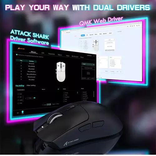 ATTACK SHARK X1 Tri-Mode Wireless Gaming Mouse with Charging Dock - 3