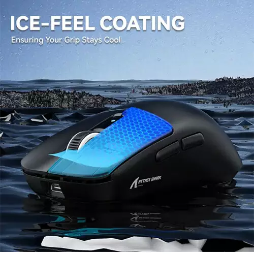 ATTACK SHARK R6 8K Tri-Mode Wireless Gaming Mouse (Black) - 1