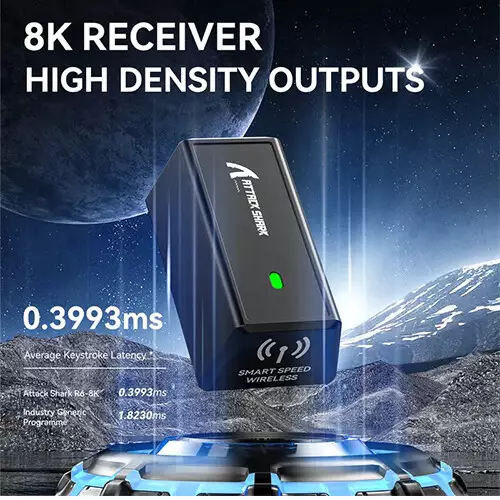 ATTACK SHARK R6 8K Tri-Mode Wireless Gaming Mouse (Black) - 3