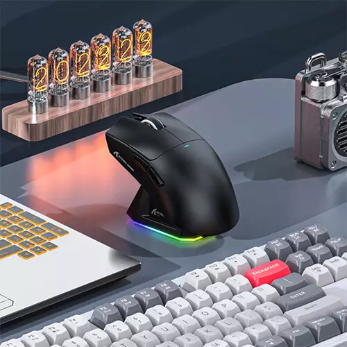 Attack Shark X11 22000DPI Tri-Mode Gaming Mouse with RGB Charging DOCK (Black) - 1