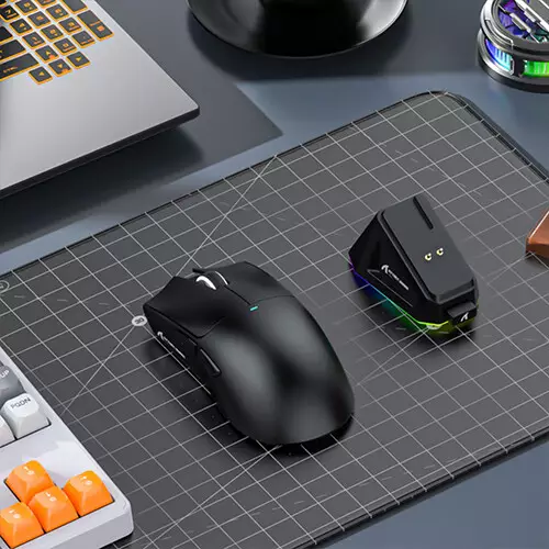Attack Shark X11 22000DPI Tri-Mode Gaming Mouse with RGB Charging DOCK (Black) - 2