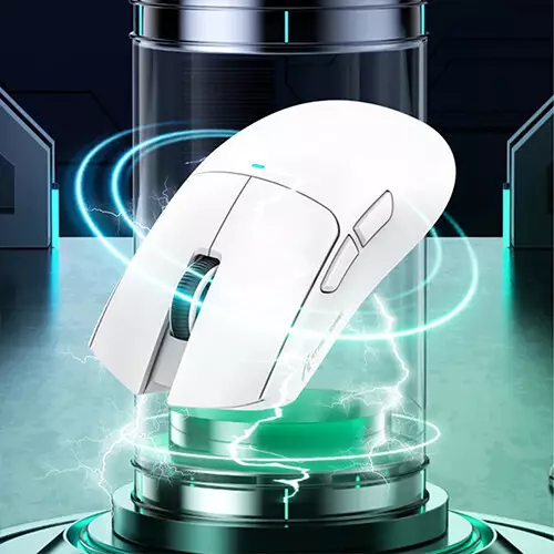 Attack Shark X11 22000 DPI Tri-Mode Gaming Mouse with RGB Charging DOCK (White) - 2