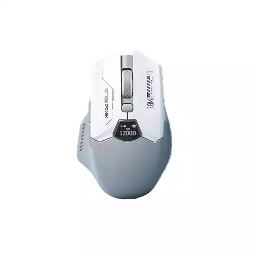 LINGBAO M8 Tri-Mode Wireless Gaming Mouse with Display (White)