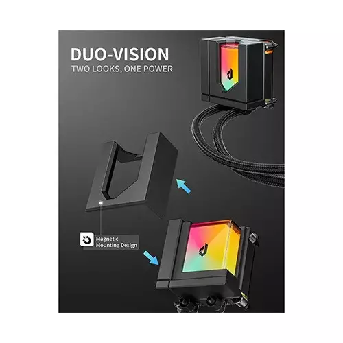 upHere E240KC 240mm ARGB AIO Liquid CPU Cooler (Black) - 1