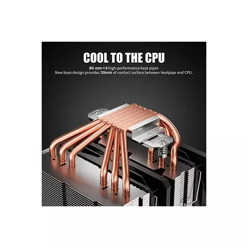 upHere D6SEC ARGB CPU Air Cooler (Black) - 1