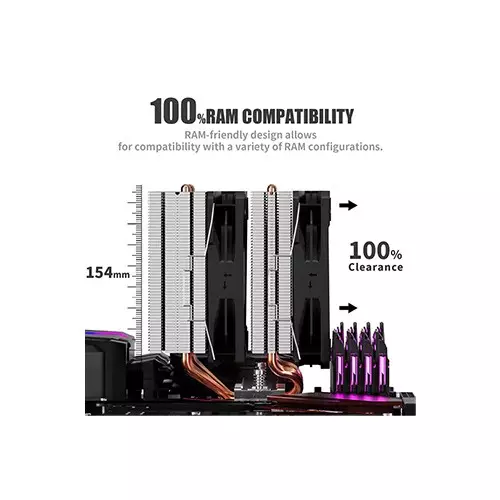upHere D6SEC ARGB CPU Air Cooler (Black) - 2