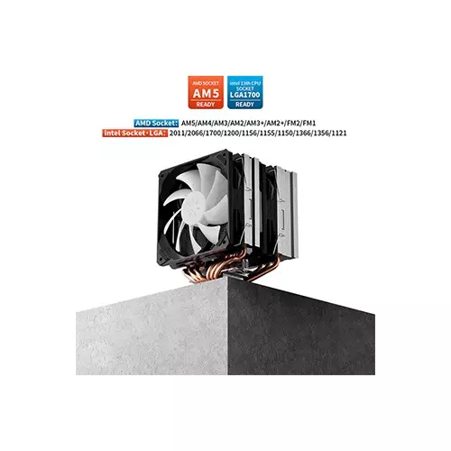 upHere D6SEC ARGB CPU Air Cooler (Black) - 3
