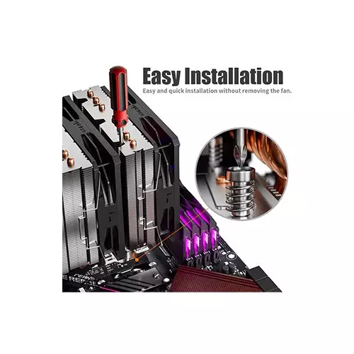 upHere D6SEC ARGB CPU Air Cooler (Black) - 4