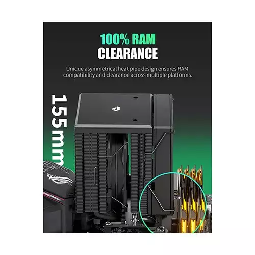 upHere UE2KC6 ARGB CPU Air Cooler (Black) - 3