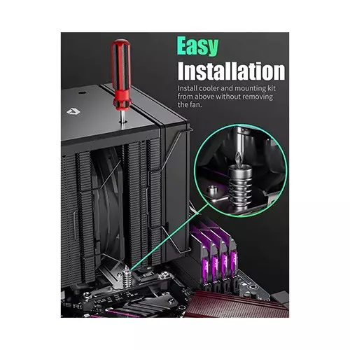 upHere UE2KC6 ARGB CPU Air Cooler (Black) - 4
