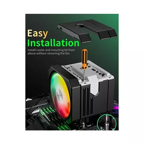 upHere UP2KC8C ARGB CPU Air Cooler (Black) - 4