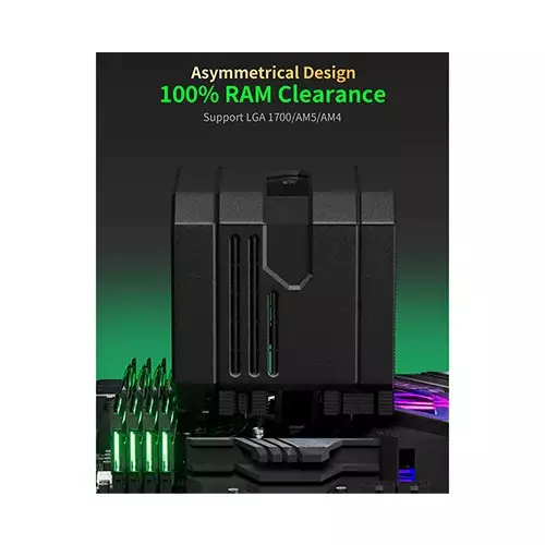 upHere UP2K6 CPU Air Cooler (Black) - 3