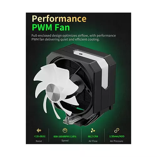 upHere UP1KC4C ARGB CPU Air Cooler (Black) - 1