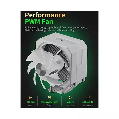 upHere UP1TC4C ARGB CPU Air Cooler (White) - 1