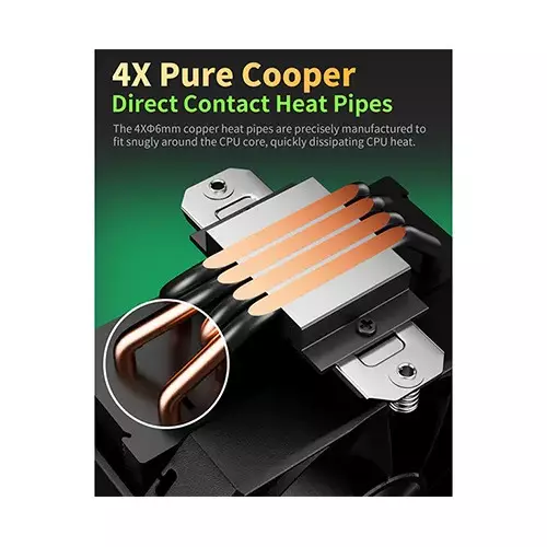 upHere UP1K4 CPU Air Cooler (Black) - 2