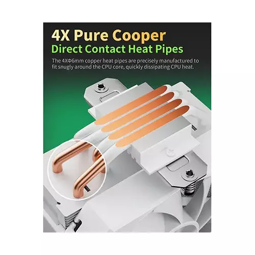 upHere UP1T4 CPU Air Cooler (White) - 2