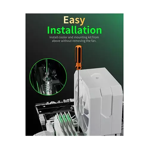 upHere UP1T4 CPU Air Cooler (White) - 4