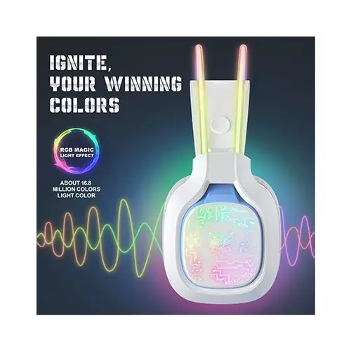 ONIKUMA X22 Cool RGB Dynamic Light Wired Gaming Headset (White) - 2