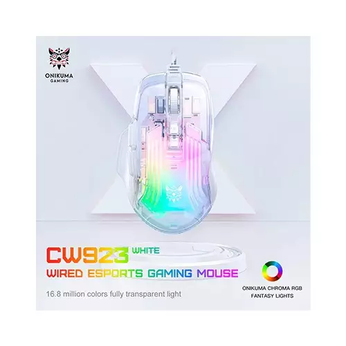 ONIKUMA CW923 12800 DPI Wired RGB Transparent Gaming Mouse - 1