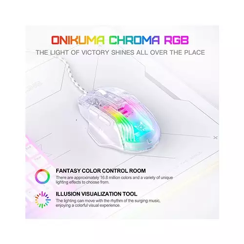 ONIKUMA CW923 12800 DPI Wired RGB Transparent Gaming Mouse - 2