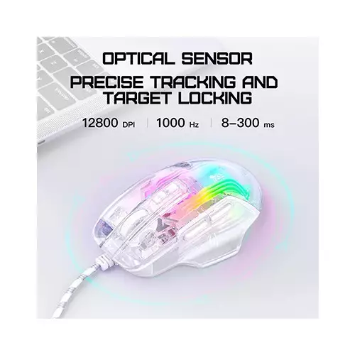 ONIKUMA CW923 12800 DPI Wired RGB Transparent Gaming Mouse - 3