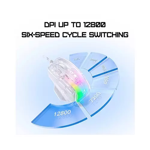ONIKUMA CW923 12800 DPI Wired RGB Transparent Gaming Mouse - 4
