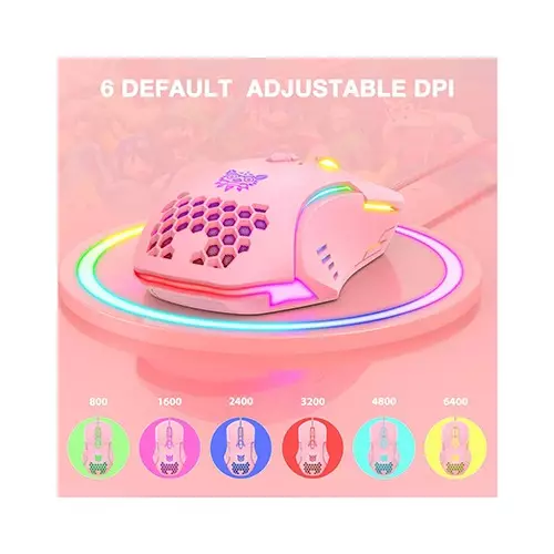ONIKUMA CW902 RGB Wired Gaming Mouse (Pink) - 2