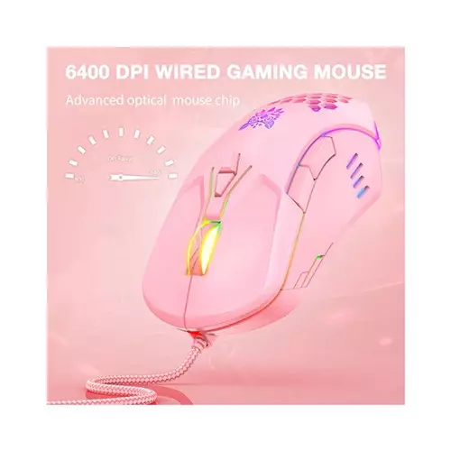 ONIKUMA CW902 RGB Wired Gaming Mouse (Pink) - 3