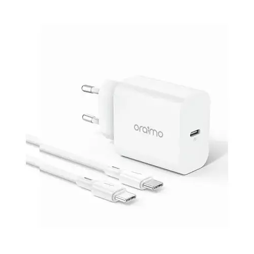 Oraimo OCW-E106S+ CL55  20W Type C Fast Charger Pd 3.0 Wall Charger with Lightning Cable (White)