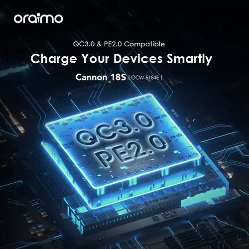 Oraimo Cannon 18S OCW-5184E+M53 18W QC3.0 & PE2.0 Charger with Micro USB Cable - 3