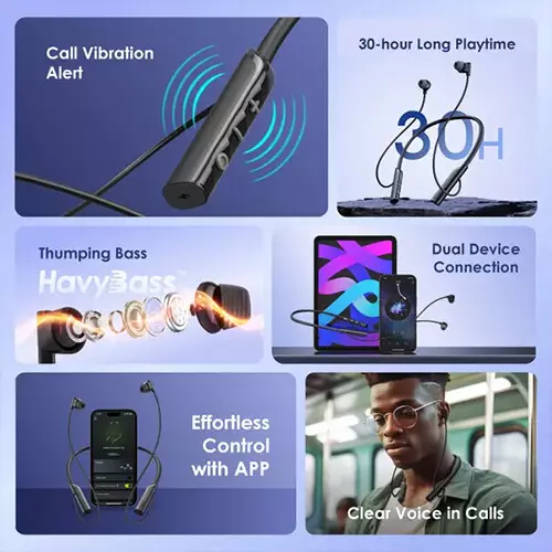 Oraimo OEB-311 Necklace Lite Enc Wireless Neckband (MysteriousBlue) - 2
