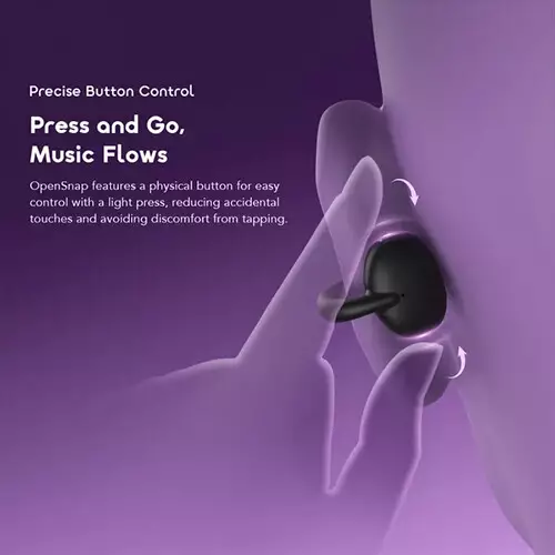 Oraimo OpenSnap Clip-On True Wireless Earbuds (Black) - 3