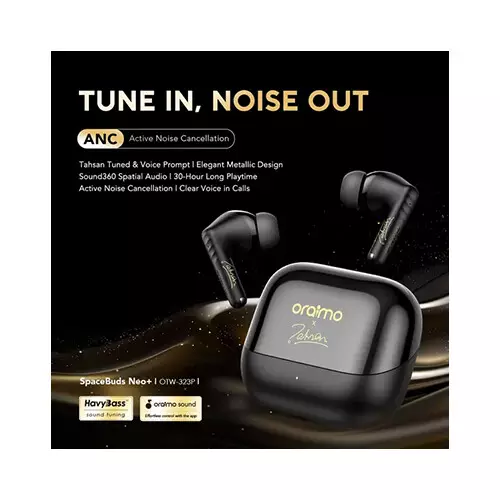 Oraimo SpaceBuds Neo+ ANC Spatial Audio True Bluetooth Earphones (SPEEDBLACK) - 1