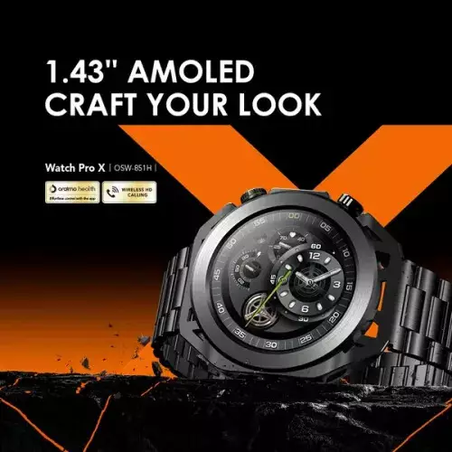 Oraimo OSW-851H Watch Pro X 1.43" Amoled IP68 SmartWatch (Black) - 4