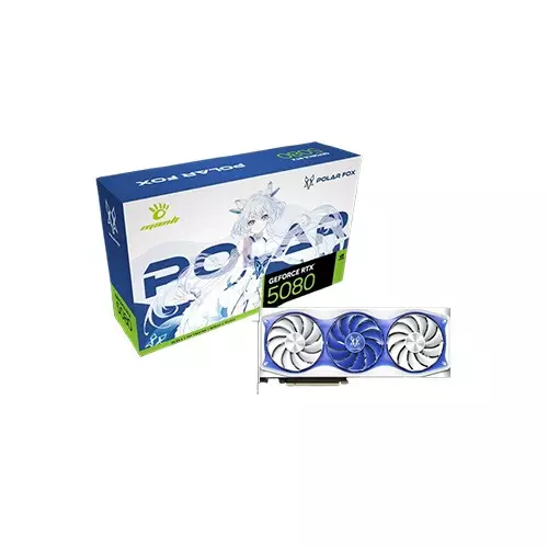 Manli Polar Fox GeForce RTX 5080 OC 16GB GDDR7 Graphics Card
