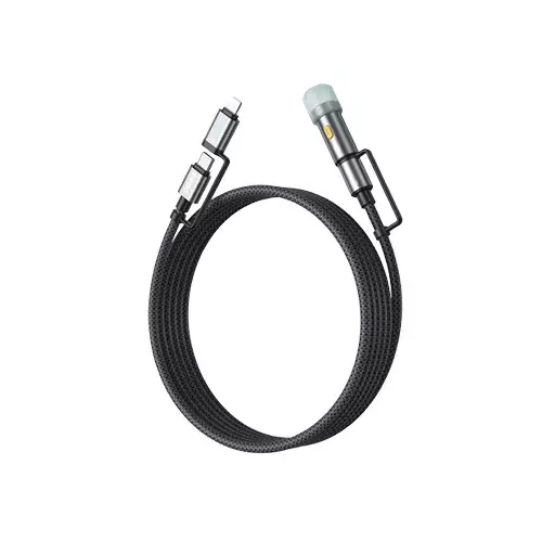 BWOO BO-X307 4-in-1 Lightning & Type-C Charging Cable with Lighter - 1