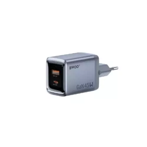 BWOO BO-CDA240 GaNex Dual-Port (USB-A + USB-C) 45W GaN Charger - 1