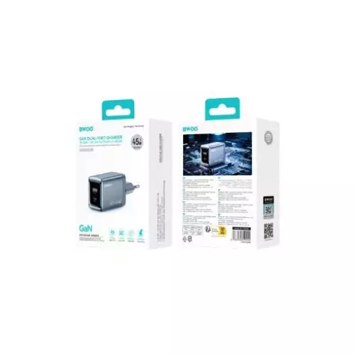 BWOO BO-CDA240 GaNex Dual-Port (USB-A + USB-C) 45W GaN Charger - 6