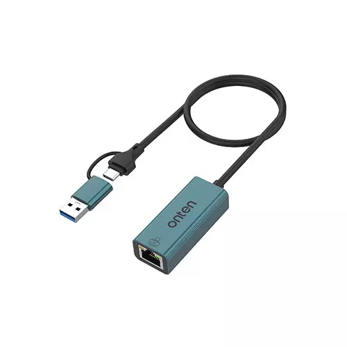 Onten OTN-UE106 2 in 1 USB-C and USB-A to Ethernet Adapter