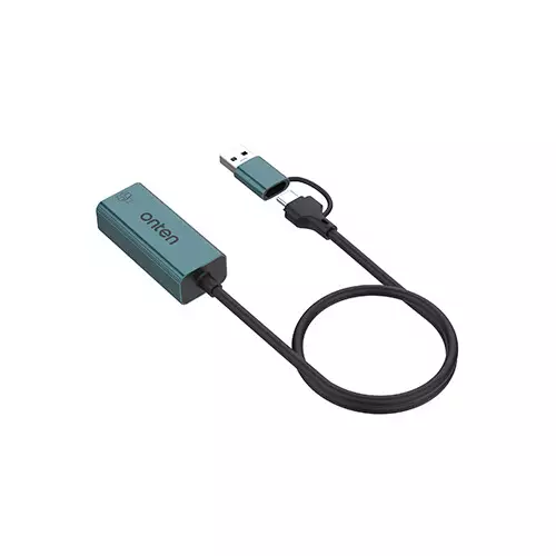 Onten OTN-UE106 2 in 1 USB-C and USB-A to Ethernet Adapter - 1