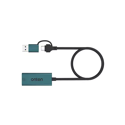 Onten OTN-UE106 2 in 1 USB-C and USB-A to Ethernet Adapter - 2