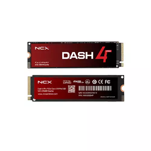 NCX Dash 4 Pro 512GB PCIe Gen 4.0 NVMe SSD with DRAM Cache
