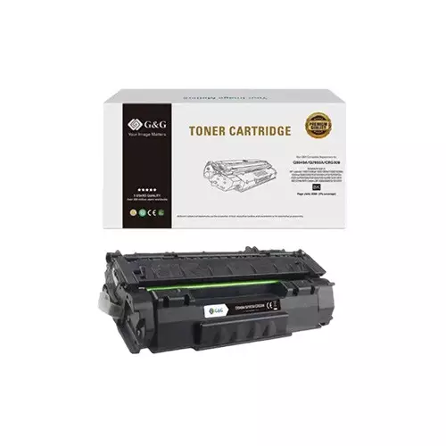 G&G Q5949A/Q7553A/CRG308 Black Laser Toner with Chip - 1