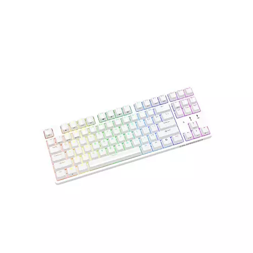 Durgod Cavalry 87w RGB Kailh Brown Switch Hot-Swappable Tri-Mode Mechanical Keyboard (White) - 1