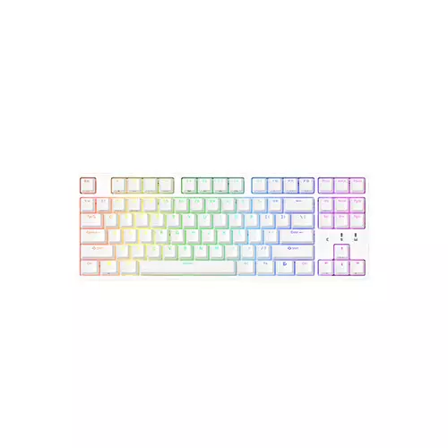 Durgod Cavalry 87w RGB Kailh Speed Silver Switch Hot-Swappable Tri-Mode Mechanical Keyboard (White)
