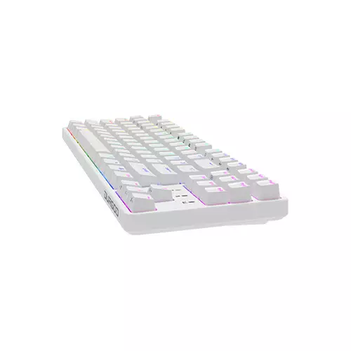 Durgod Cavalry 87w RGB Kailh Speed Silver Switch Hot-Swappable Tri-Mode Mechanical Keyboard (White) - 2