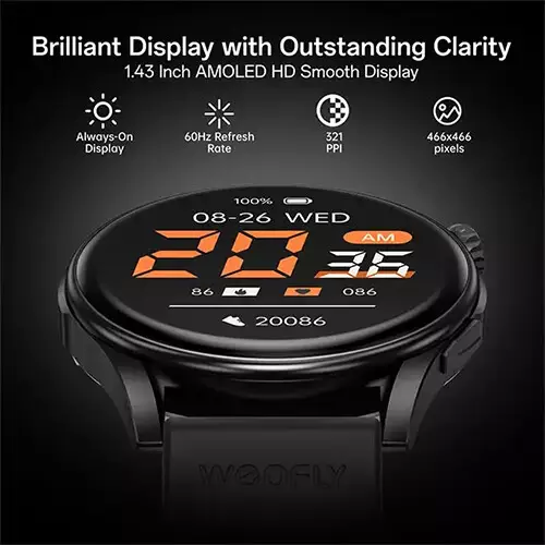 Weofly Curve 2 1.43 Inch AMOLED Display Bluetooth Calling Smartwatch - 1