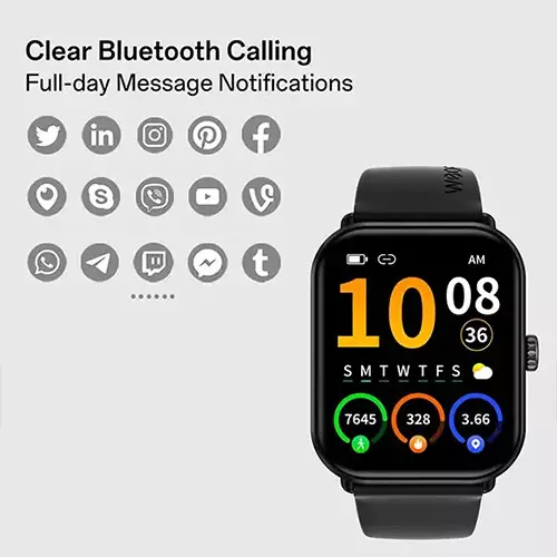 Weofly Active 2 1.85 Inch HD Display Bluetooth Calling Smartwatch (Silver) - 2
