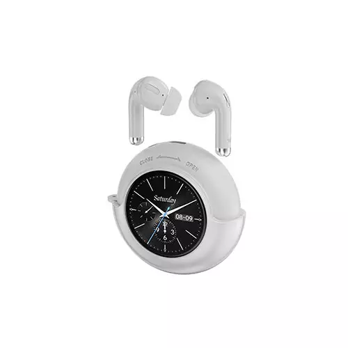 Weofly LifeFits Earbuds with 1.28 Inch Smart Touch Screen (White)